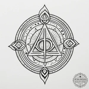 Amulet symbol, artistic tattoo sketch, clean... - эскиз тату (№1754702502_0, 09.08.2025 01:21) — tattoo-photo.ru