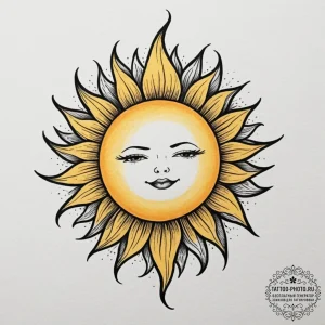 Tattoo design a glowing yellow and orange wat... - эскиз тату (№1754702700_0, 09.08.2025 01:25) — tattoo-photo.ru