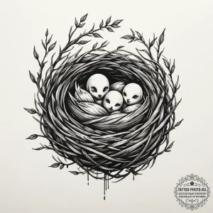 Tattoo sketch: a stylized depiction of a crad... - эскиз тату (№1754703095_0, 09.08.2025 01:31) — tattoo-photo.ru