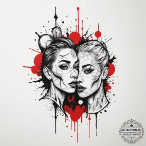 Tattoo design a blend of colors symbolizing t... - эскиз тату (№1754703489_0, 09.08.2025 01:38) — tattoo-photo.ru