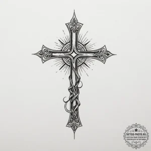 Inverted cross, tattoo drawing outline, rough... - эскиз тату (№1754703686_0, 09.08.2025 01:41) — tattoo-photo.ru