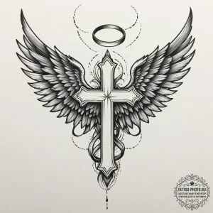 Tattoo sketch a pair of wings representing gu... - эскиз тату (№1754703883_0, 09.08.2025 01:44) — tattoo-photo.ru