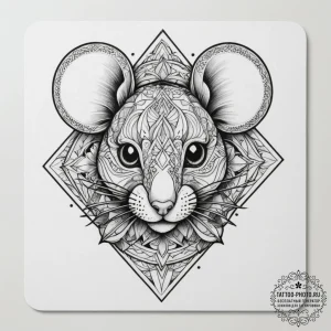 Tattoo sketch a gaming mouse pad with an intr... - эскиз тату (№1754704673_0, 09.08.2025 01:57) — tattoo-photo.ru