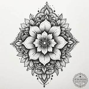Tattoo design a subtle floral pattern forming... - эскиз тату (№1754707049_0, 09.08.2025 02:37) — tattoo-photo.ru