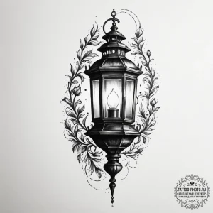 Tattoo sketch a stylized lantern casting eeri... - эскиз тату (№1754708629_0, 09.08.2025 03:03) — tattoo-photo.ru