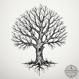 Tattoo sketch 'skill tree' with branching lin... - эскиз тату (№1754710009_0, 09.08.2025 03:26) — tattoo-photo.ru