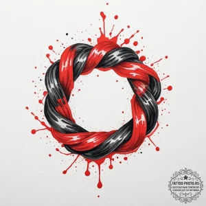 Tattoo design a single, elegant knot that rep... - эскиз тату (№1754710602_0, 09.08.2025 03:36) — tattoo-photo.ru