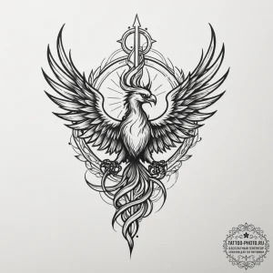 Tattoo design a minimalist "respawn" symbol w... - эскиз тату (№1754712575_0, 09.08.2025 04:09) — tattoo-photo.ru