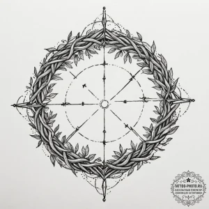 Tattoo sketch: a kolovrat made of interwoven... - эскиз тату (№1754713365_0, 09.08.2025 04:22) — tattoo-photo.ru