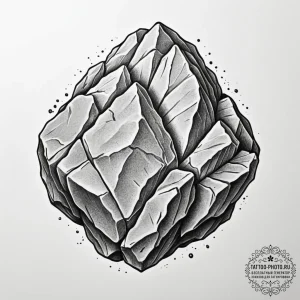 Tattoo design a heavy, textured rock surface,... - эскиз тату (№1754714155_0, 09.08.2025 04:35) — tattoo-photo.ru