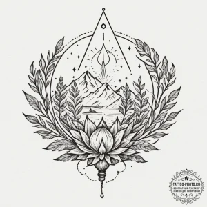 Tattoo sketch: a scene of mokosh sowing seeds... - эскиз тату (№1754714745_0, 09.08.2025 04:45) — tattoo-photo.ru
