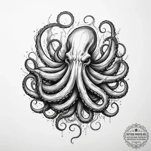 Tattoo sketch a strong, mythical sea creature... - эскиз тату (№1754720261_0, 09.08.2025 06:17) — tattoo-photo.ru