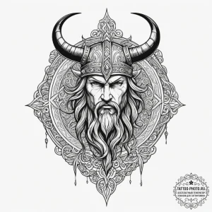 Tattoo design a stylized viking symbol for fa... - эскиз тату (№1754721048_0, 09.08.2025 06:30) — tattoo-photo.ru