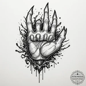 Tattoo sketch a mythological creature's power... - эскиз тату (№1754722626_0, 09.08.2025 06:57) — tattoo-photo.ru