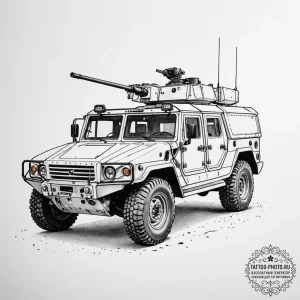 Tattoo design a generic military vehicle outl... - эскиз тату (№1754723807_0, 09.08.2025 07:16) — tattoo-photo.ru