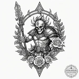 Tattoo design: a dynamic depiction of dazhbog... - эскиз тату (№1754726170_0, 09.08.2025 07:56) — tattoo-photo.ru
