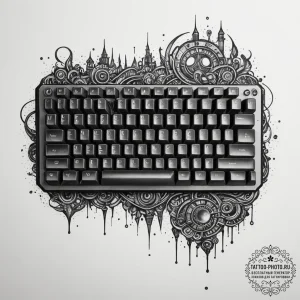 Tattoo design a gaming keyboard with custom k... - эскиз тату (№1754726761_0, 09.08.2025 08:06) — tattoo-photo.ru