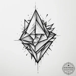 A shattered geometric shape - эскиз тату (№1754727744_0, 09.08.2025 08:22) — tattoo-photo.ru