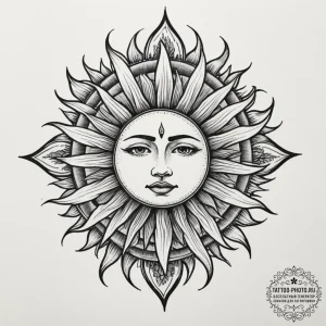 Tattoo sketch a stylized representation of th... - эскиз тату (№1754728138_0, 09.08.2025 08:28) — tattoo-photo.ru