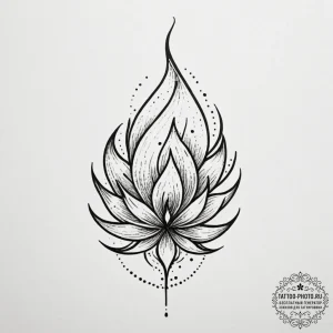 Tattoo sketch a single, powerful flame burnin... - эскиз тату (№1754732277_0, 09.08.2025 09:37) — tattoo-photo.ru
