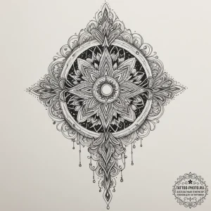 Tattoo design a galaxy forming a powerful, ab... - эскиз тату (№1754733267_0, 09.08.2025 09:54) — tattoo-photo.ru