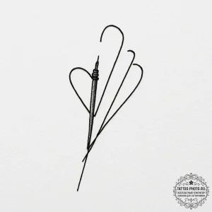 A sewing needle and thread - эскиз тату (№1754734673_0, 09.08.2025 10:17) — tattoo-photo.ru