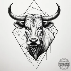 Tattoo design a taurus bull formed by a serie... - эскиз тату (№1754737065_0, 09.08.2025 10:57) — tattoo-photo.ru