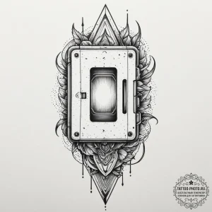 Tattoo sketch a classic game cartridge slot w... - эскиз тату (№1754737859_0, 09.08.2025 11:10) — tattoo-photo.ru