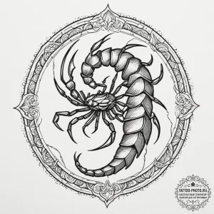 Tattoo design a scorpio scorpion's tail morph... - эскиз тату (№1754739504_0, 09.08.2025 11:38) — tattoo-photo.ru