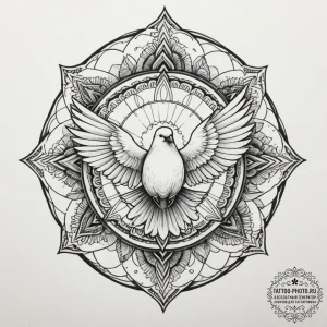 Doves, tattoo sketch design, black and white... - эскиз тату (№1754740732_0, 09.08.2025 11:58) — tattoo-photo.ru