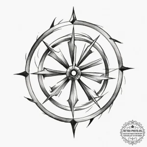 Tattoo sketch: a dynamic kolovrat depicted in... - эскиз тату (№1754743385_0, 09.08.2025 12:43) — tattoo-photo.ru