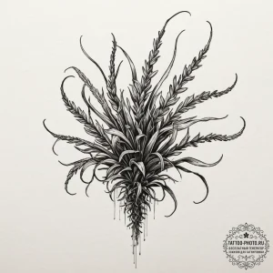 Cordyceps from the last of us, tattoo line ar... - эскиз тату (№1754743982_0, 09.08.2025 12:53) — tattoo-photo.ru