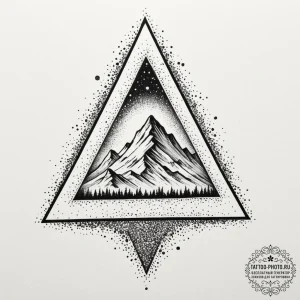 Triangle, ink illustration for tattoo, on a c... - эскиз тату (№1754744577_0, 09.08.2025 13:02) — tattoo-photo.ru
