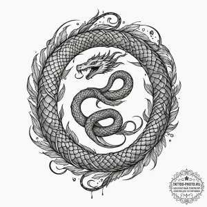 Jörmungandr (world serpent), tattoo flash she... - эскиз тату (№1754745971_0, 09.08.2025 13:26) — tattoo-photo.ru