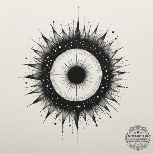 Tattoo design an abstract black hole from whi... - эскиз тату (№1754749507_0, 09.08.2025 14:25) — tattoo-photo.ru