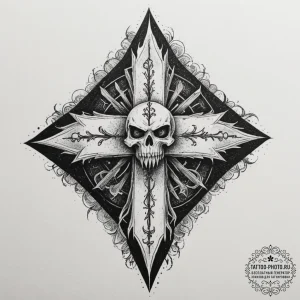 The hellfire club logo from stranger things,... - эскиз тату (№1754750097_0, 09.08.2025 14:34) — tattoo-photo.ru