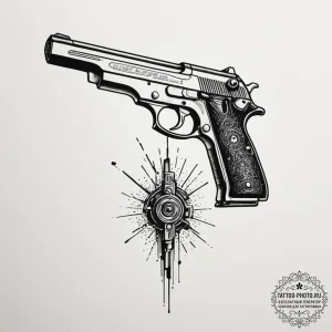 Deckard's pistol from blade runner, concept a... - эскиз тату (№1754750684_0, 09.08.2025 14:44) — tattoo-photo.ru