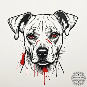 A close-up of a dog's wet nose., tattoo drawi... - эскиз тату (№1754753041_0, 09.08.2025 15:24) — tattoo-photo.ru