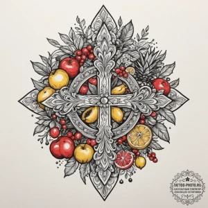 Tattoo design: a scene of abundance and prosp... - эскиз тату (№1754754443_0, 09.08.2025 15:47) — tattoo-photo.ru