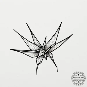 Tattoo design a tiny paper crane., tattoo dra... - эскиз тату (№1754755242_0, 09.08.2025 16:00) — tattoo-photo.ru