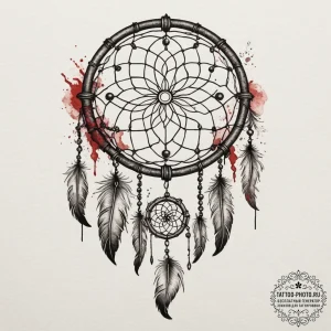 Tattoo design a dreamcatcher with a misty, et... - эскиз тату (№1754755638_0, 09.08.2025 16:07) — tattoo-photo.ru