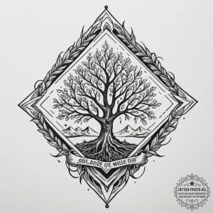 Tattoo design: a "seeded field" rhombus integ... - эскиз тату (№1754756837_0, 09.08.2025 16:27) — tattoo-photo.ru