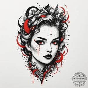 Pop culture & historical, tattoo drawing outl... - эскиз тату (№1754759051_0, 09.08.2025 17:04) — tattoo-photo.ru