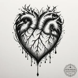 Tattoo sketch a watercolor heart, its colors... - эскиз тату (№1754759661_0, 09.08.2025 17:14) — tattoo-photo.ru