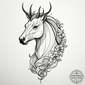 Tattoo sketch a fine line animal silhouette o... - эскиз тату (№1754760062_0, 09.08.2025 17:21) — tattoo-photo.ru