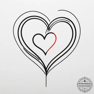 Tattoo sketch a small, subtle heart outline,... - эскиз тату (№1754761867_0, 09.08.2025 17:51) — tattoo-photo.ru