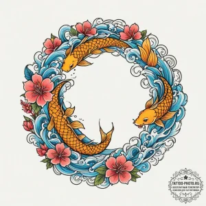 Tattoo design a minimalist 'circle of life' s... - эскиз тату (№1754762679_0, 09.08.2025 18:04) — tattoo-photo.ru