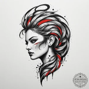 Tattoo design a cosmic swirl that subtly form... - эскиз тату (№1754763680_0, 09.08.2025 18:21) — tattoo-photo.ru