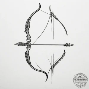 Bow and arrows - эскиз тату (№1754765888_0, 09.08.2025 18:58) — tattoo-photo.ru