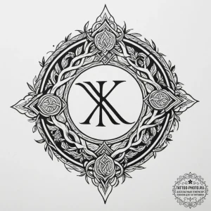 110. tattoo sketch: "yest" rune intertwined w... - эскиз тату (№1754767683_0, 09.08.2025 19:28) — tattoo-photo.ru